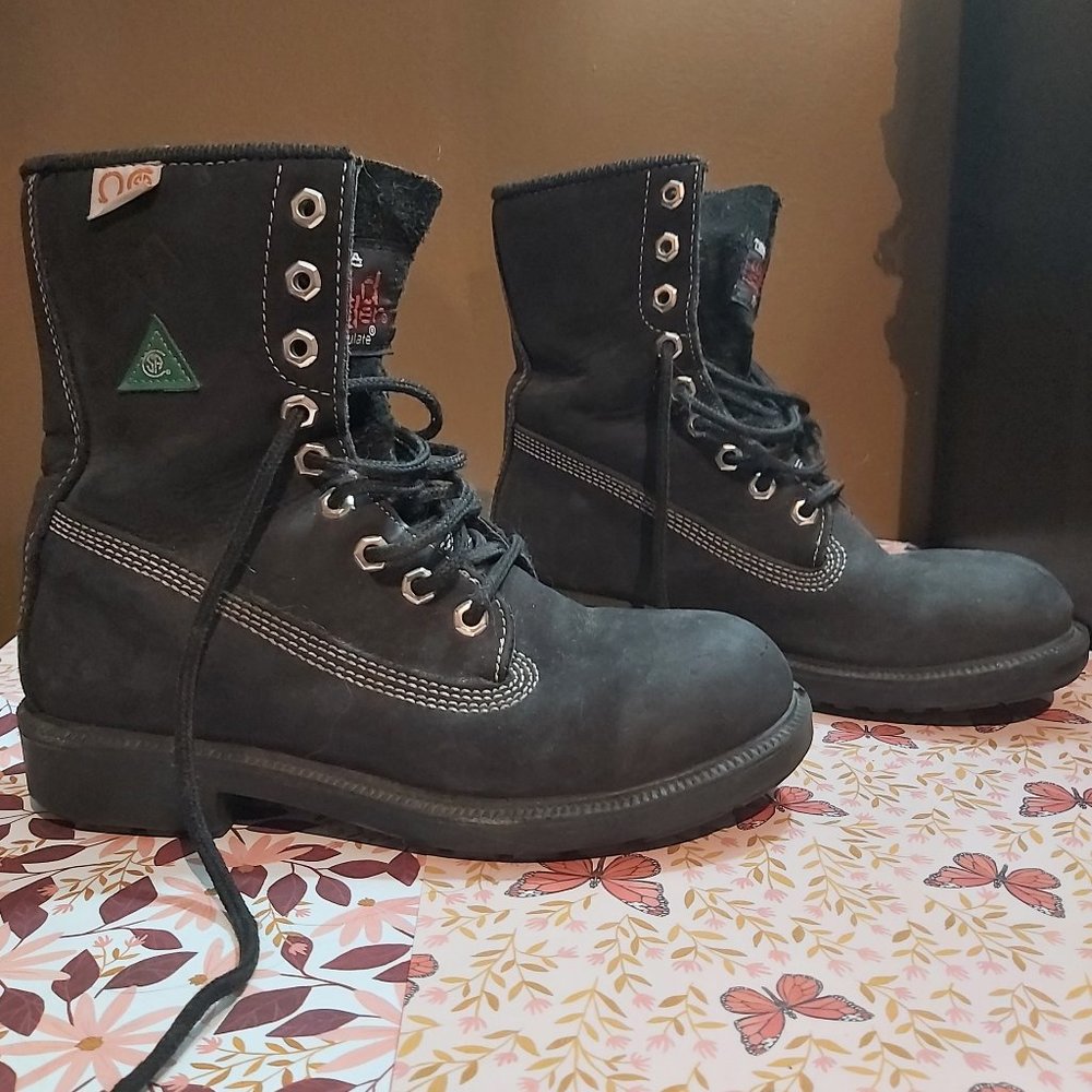 Steel Toed Leather Work Boots